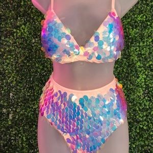 Pink Sequin Two Piece Set